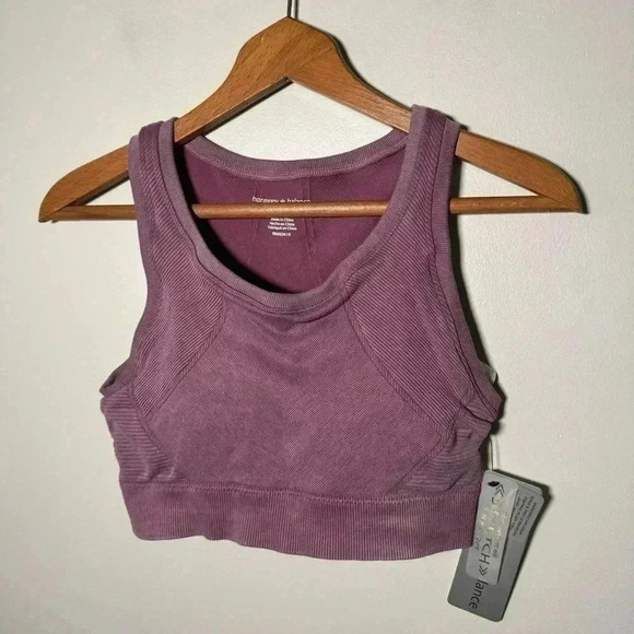 NWT HARMONY/BALANCE MAUVE CROPPED TOP/BRA S - Picture 2 of 5